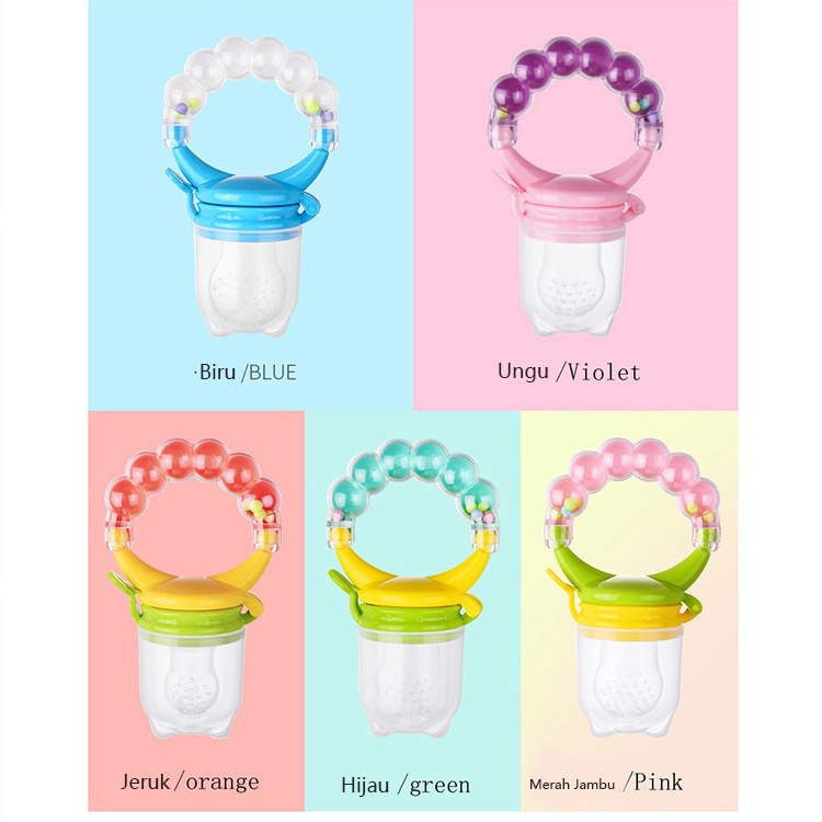 Empeng Dot Buah Anak Bayi Fruit Feeder Rattle Teether Kompeng Pacifier Gigitan Bayi (E30)-3
