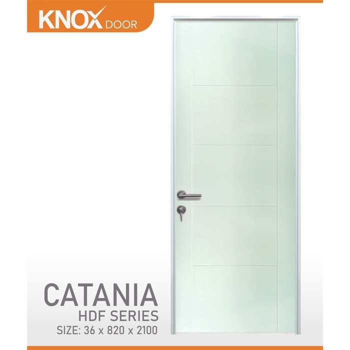 PINTU KAYU HDF CATANIA SERIES KUSEN ALUMUNIUM FULLSET WITH HANDLE