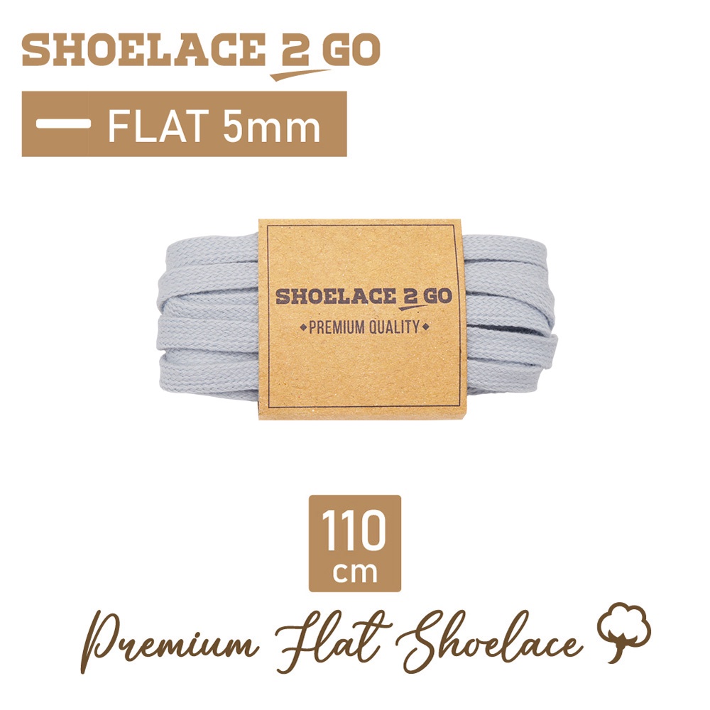 SHOELACE 2 GO PREMIUM TALI SEPATU GEPENG PIPIH FLAT J15 - LIGHT BLUE - 110CM