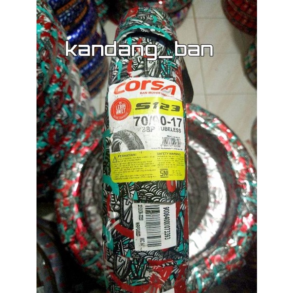 BAN TUBLES CORSA 70/90 RING 17 BAN BARU, FREE PENTIL,UNTUK MOTOR BEBEK