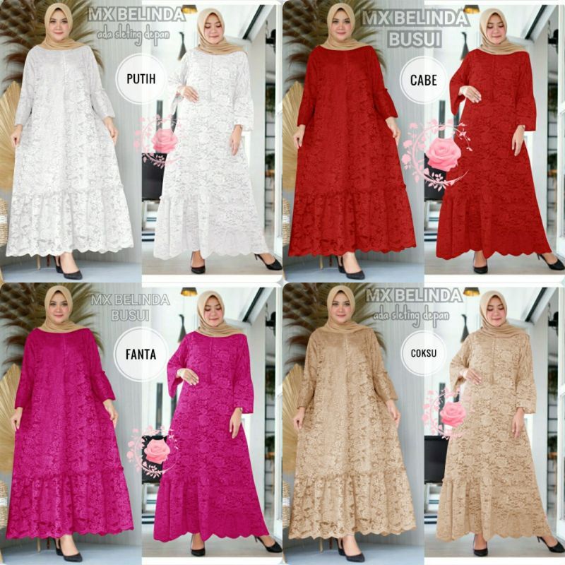 Baju gamis wanita brokat busui sleting depan SUPER JUMBO BIGSIZE busui friendly dress muslimah wanit