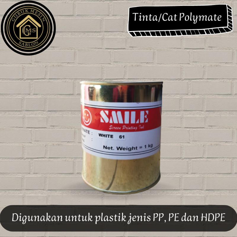 

[PUTIH] Tinta/Cat Polymate untuk Plastik SMILE Kemasan 1kg