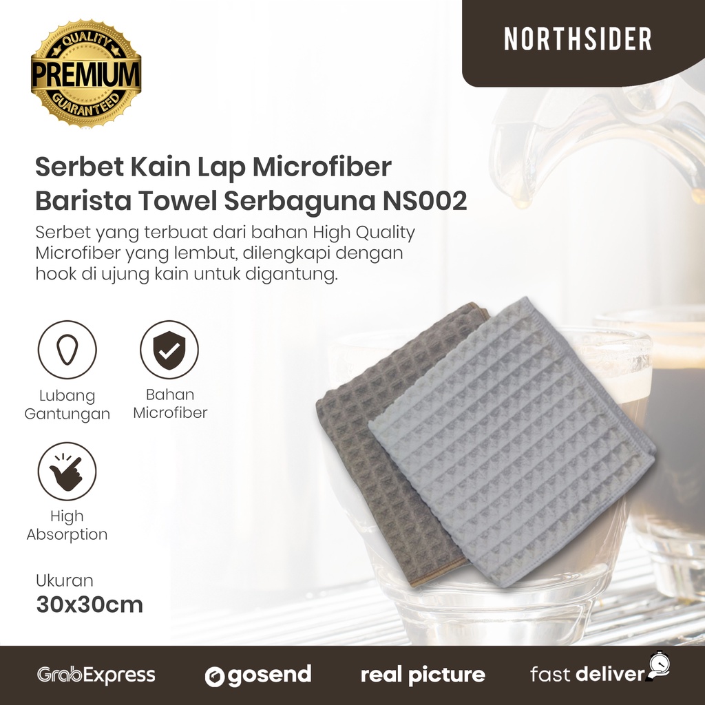 SERBET KAIN LAP MICROFIBER 30X30cm SERBA GUNA - BARISTA TOWEL NS002