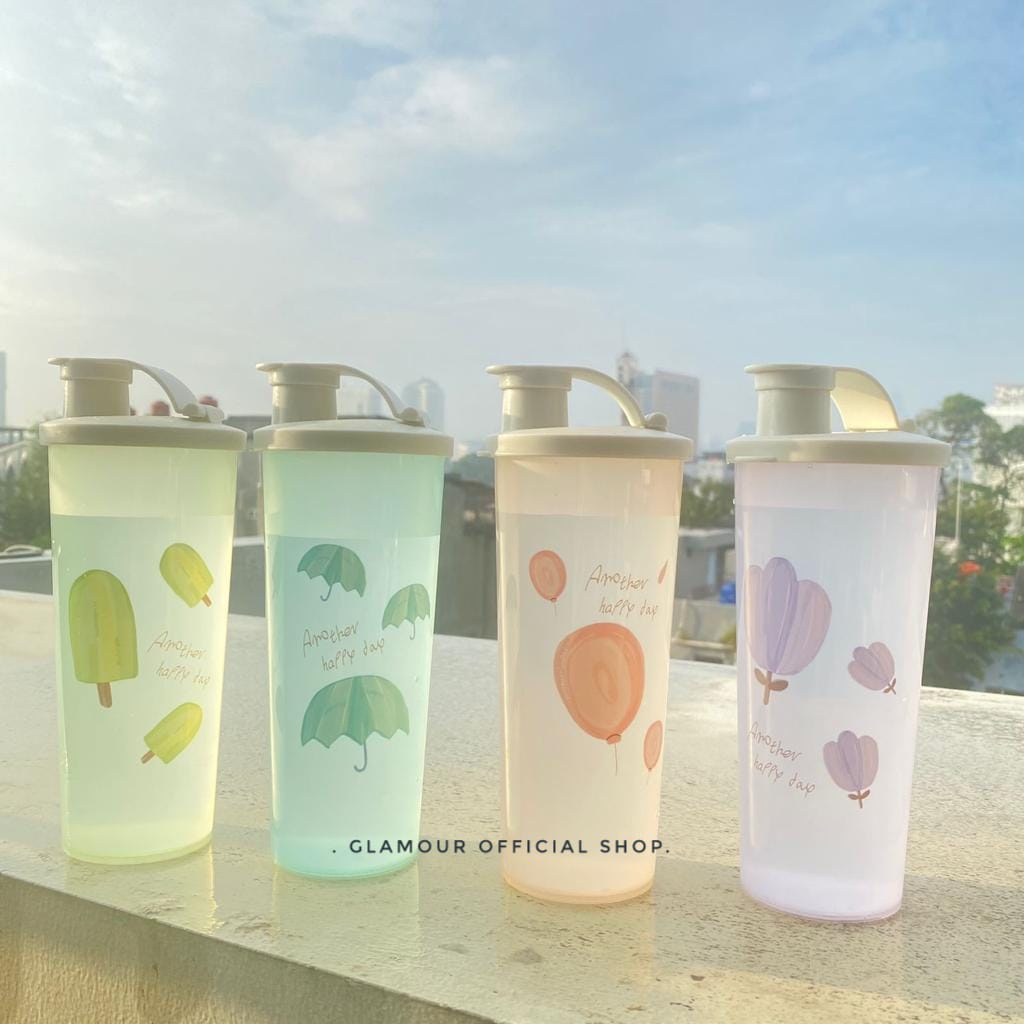 [COD] Botol Gelas Tumbler Tutup Plastik Colorfull 475ml/Gelas souvenir