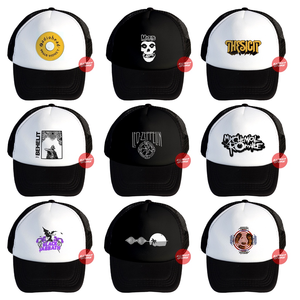 Topi Black Sabbath / Bad Religion / BMTH /  Antrax / ACDC / Topi Band / Topi Distro / Topi Trucker / Topi Distro Premium / Topi Jaring unisex / Topi Baseball Band / Black Sabbath / Radiohead / Topi Premium Distro / Elcustom