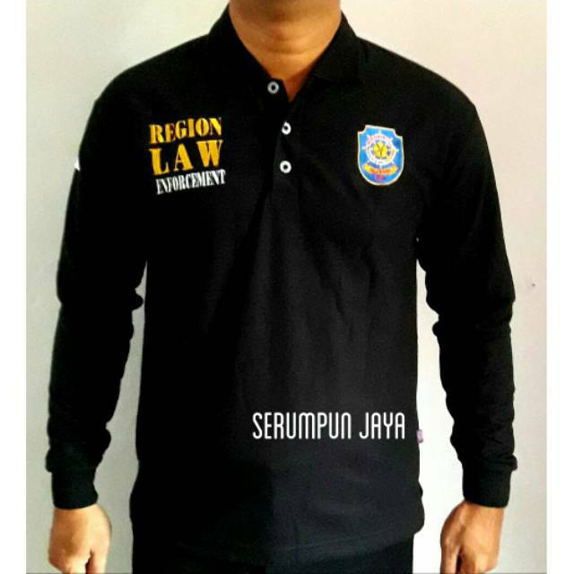 KAOS SATPOL PP - KAOS SATPOL PP LOGO BIRU - KAOS SATPOL PP LENGAN PANJANG - KAOS KERAH SATPOL PP