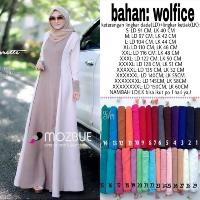 Mozbue gamis wanita jumbo Bigsize ld 150