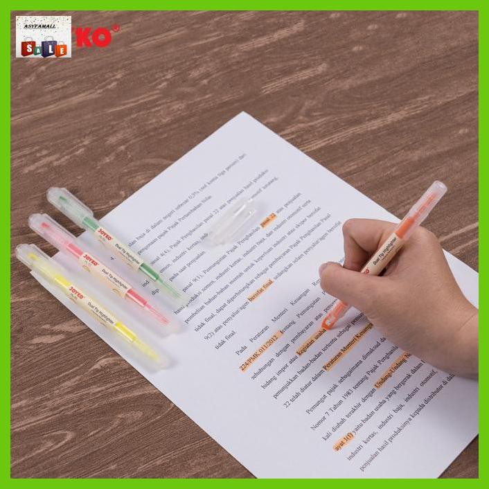 

Silutala- Dual Tip Highlighter Penanda Berwarna Joyko Hl-53 1 Set 4 Pcs 4 Warna -Ori.