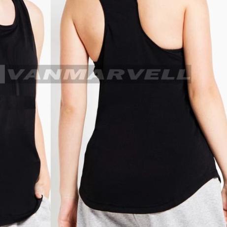 ▼ VM Tank Top Wanita Singlet Polos Wanita Hitam Tanktop - Hitam, S ❋