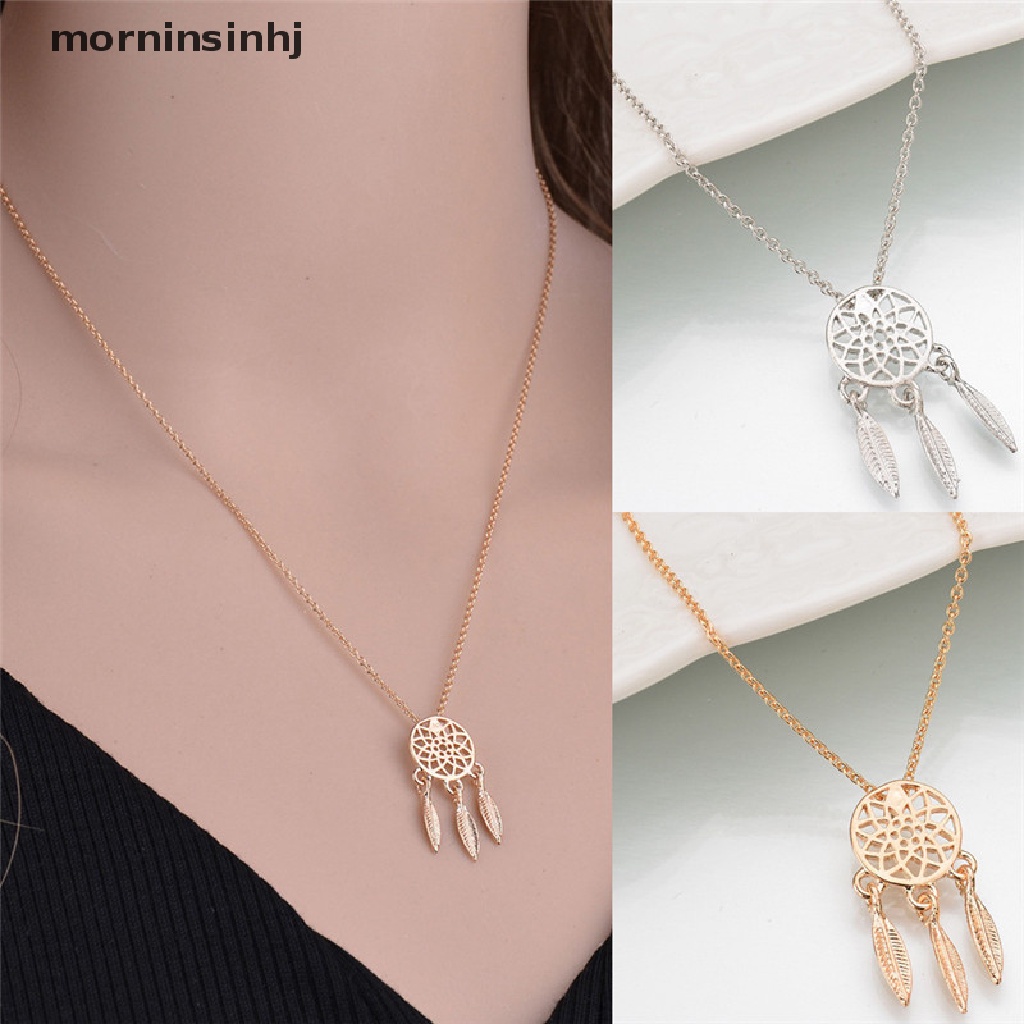 Mor Kalung Rantai Panjang Dengan Liontin Dreamcatcher Retro Untuk Wanita