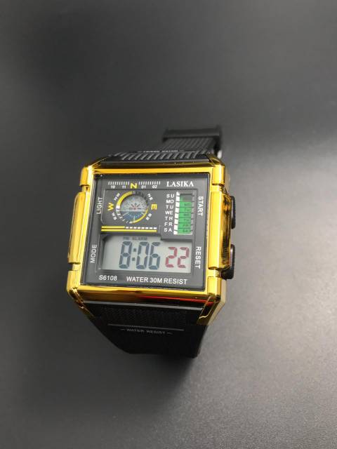 Jam tangan digital segi Sporty water Resist merk Lasika