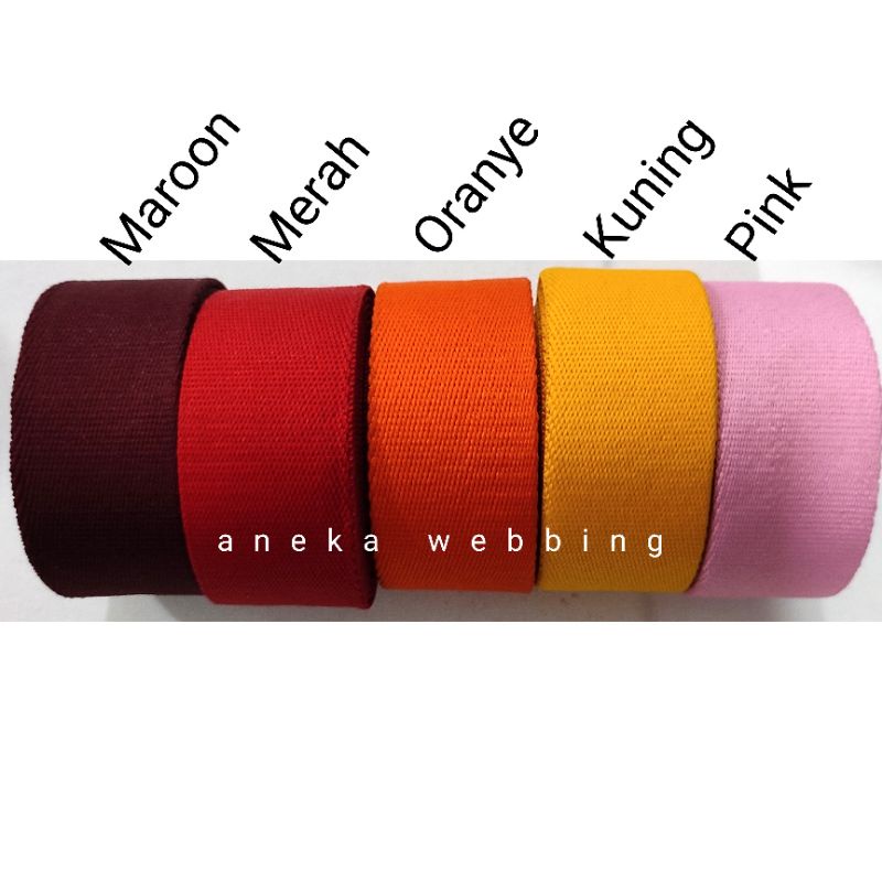 Webbing 2.5 cm polykatun polyester katun tebal heavy duty ketebalan 1.9mm (meteran)