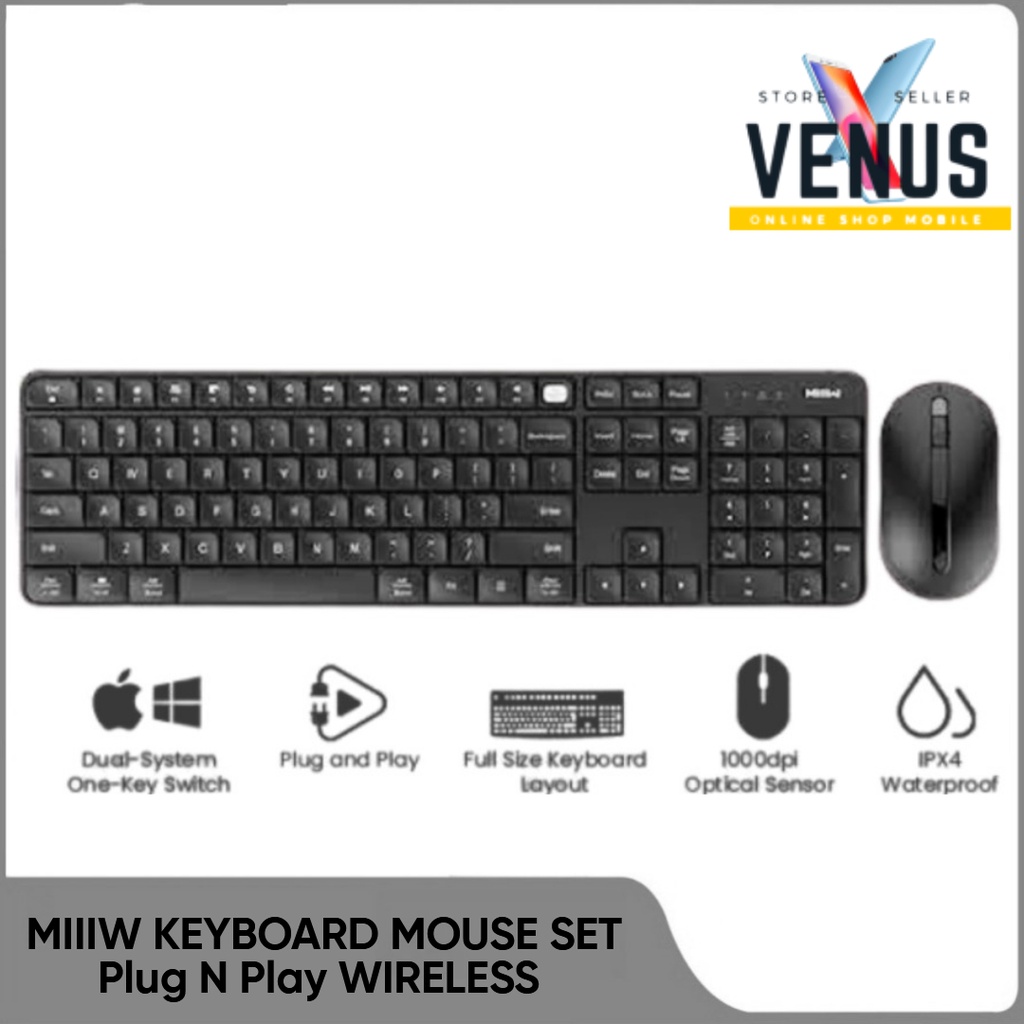 MIIIW KEYBOARD &amp; MOUSE SET Plug N Play WIRELESS Combo