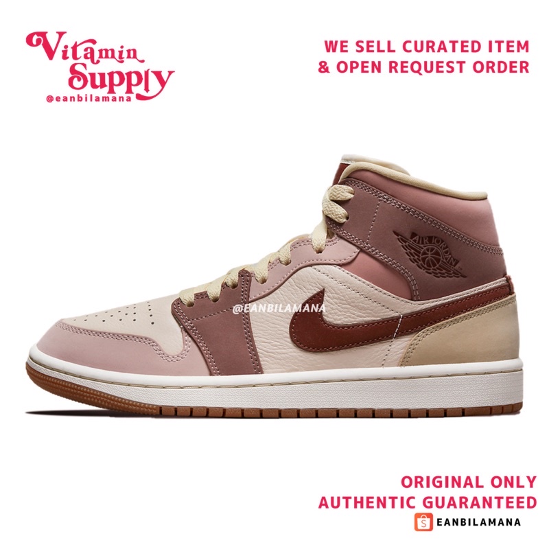 AIR JORDAN 1 MID WMNS 'DARK PONY SOFT PINK'