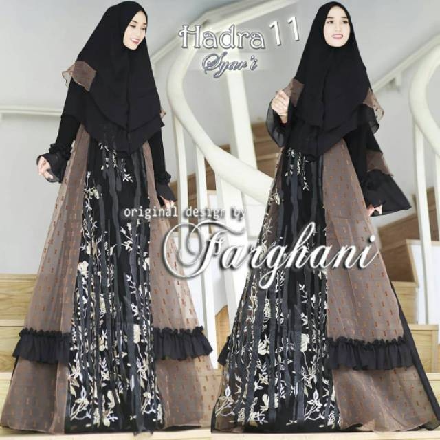 ORIGINAL - Gamis Syari Brokat Mewah Nadra Syari by Farghani Gamis cantik gamis lebaran realpic