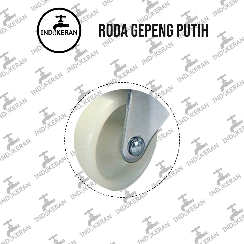 INDOKERAN - Roda Gepeng Kursi Caster Putih - 1 Pcs - High Quality