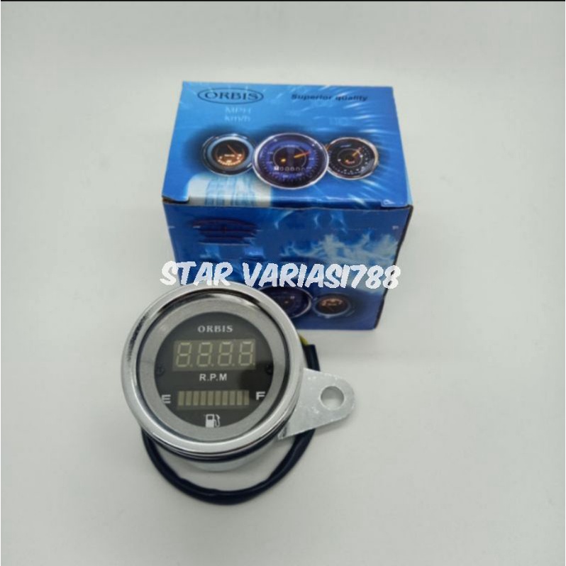 Speedometer spido LED digital pengukur 2 in 1 Rpm bensin