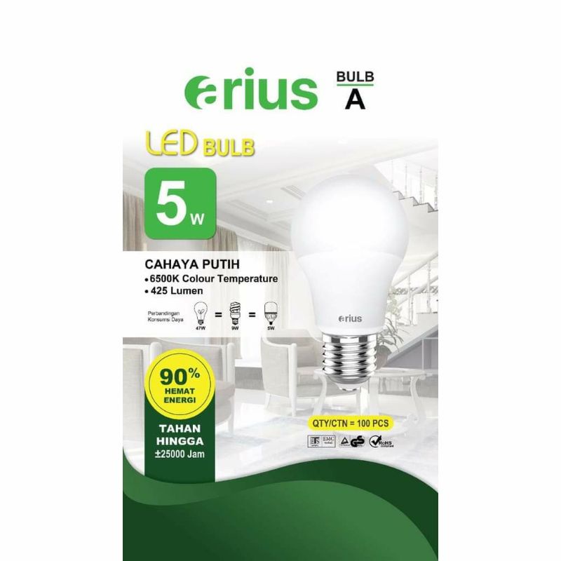 LAMPU LED PUTIH SUPER TERANG - HEMAT ENERGI ( ARIUS A ) LENGKAP SEMUA WATT