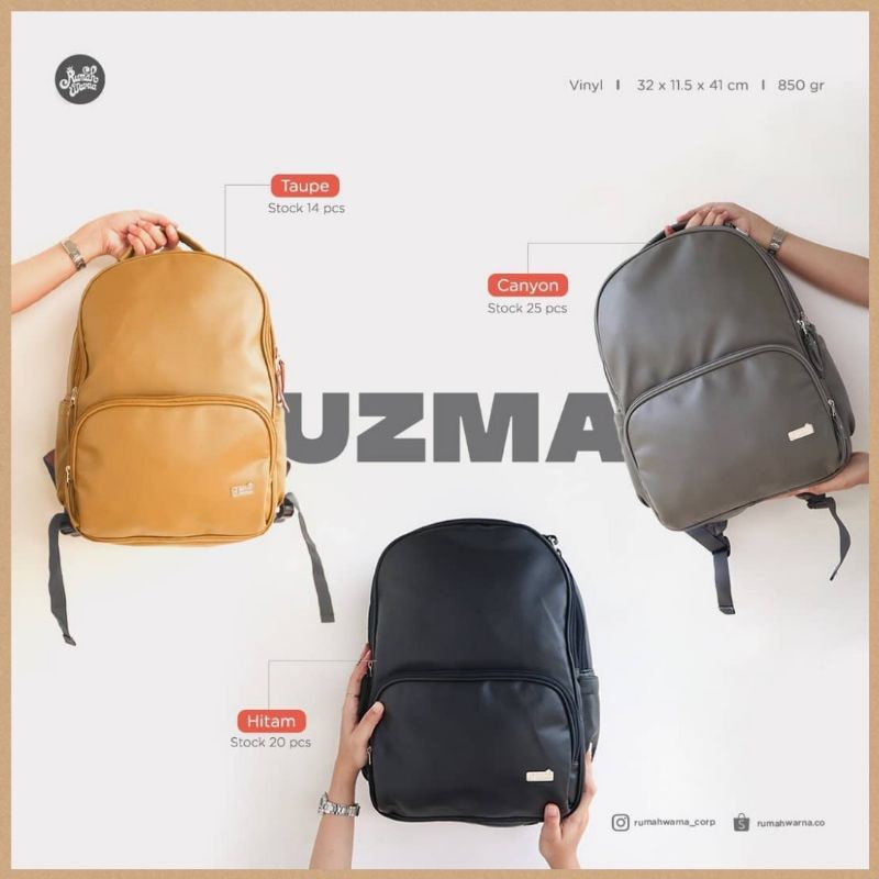 RANSEL WANITA TAS PUNGGUNG UZMA BACKPACK SEKOLAH RUMAH WARNA