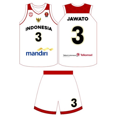 JERSEY BASKET TIMNAS INDONESIA  FIBA ASIA CUP 2022 WHITE SERIES