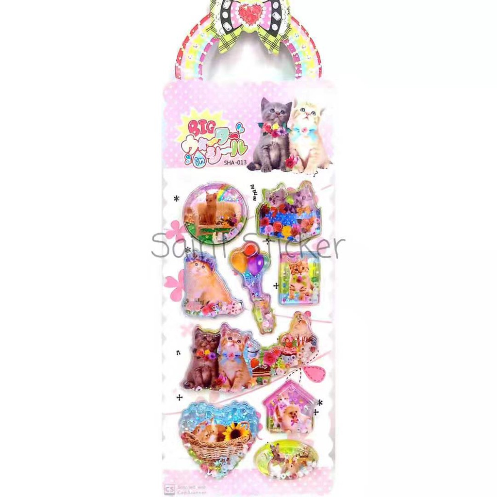 

Stiker Air Bubble Sticker Timbul Anak 3D Karakter Hewan Kucing Cat