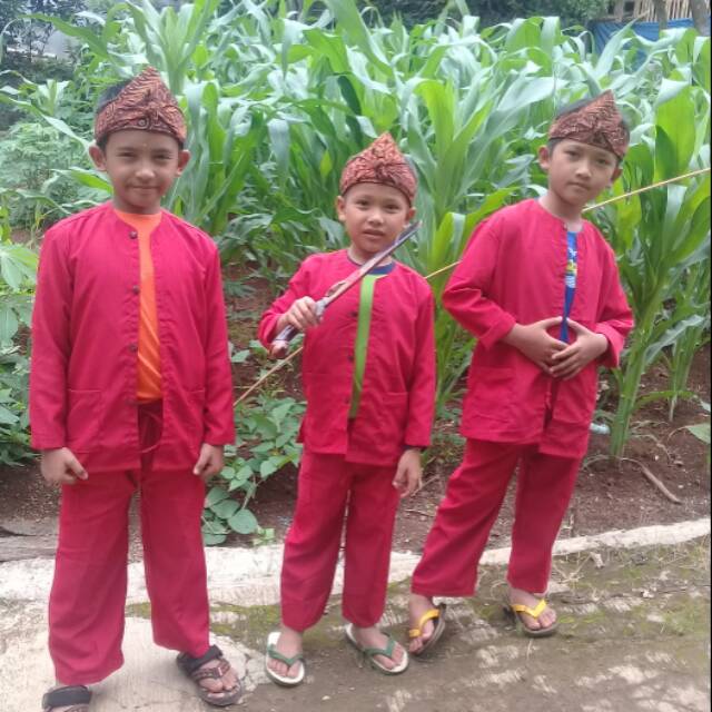 stelan baju pangsi anak adat betawi sunda