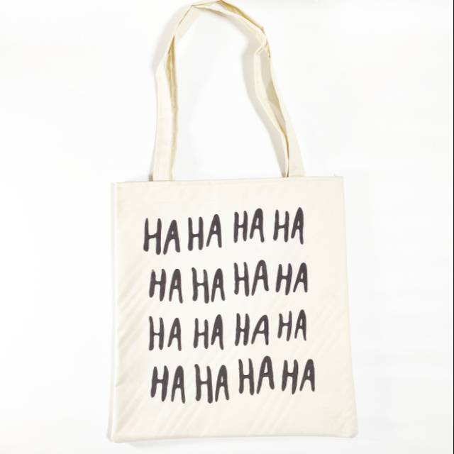 TOTE hahhaha - Tas Tote Bag Wanita/ tas belanja /tas kuliah / tas sablon /totebag