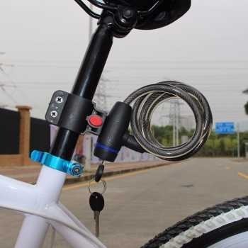 Kunci Gembok Bike Sepeda Anti Maling Cable Coil Lock Stainless Elastis