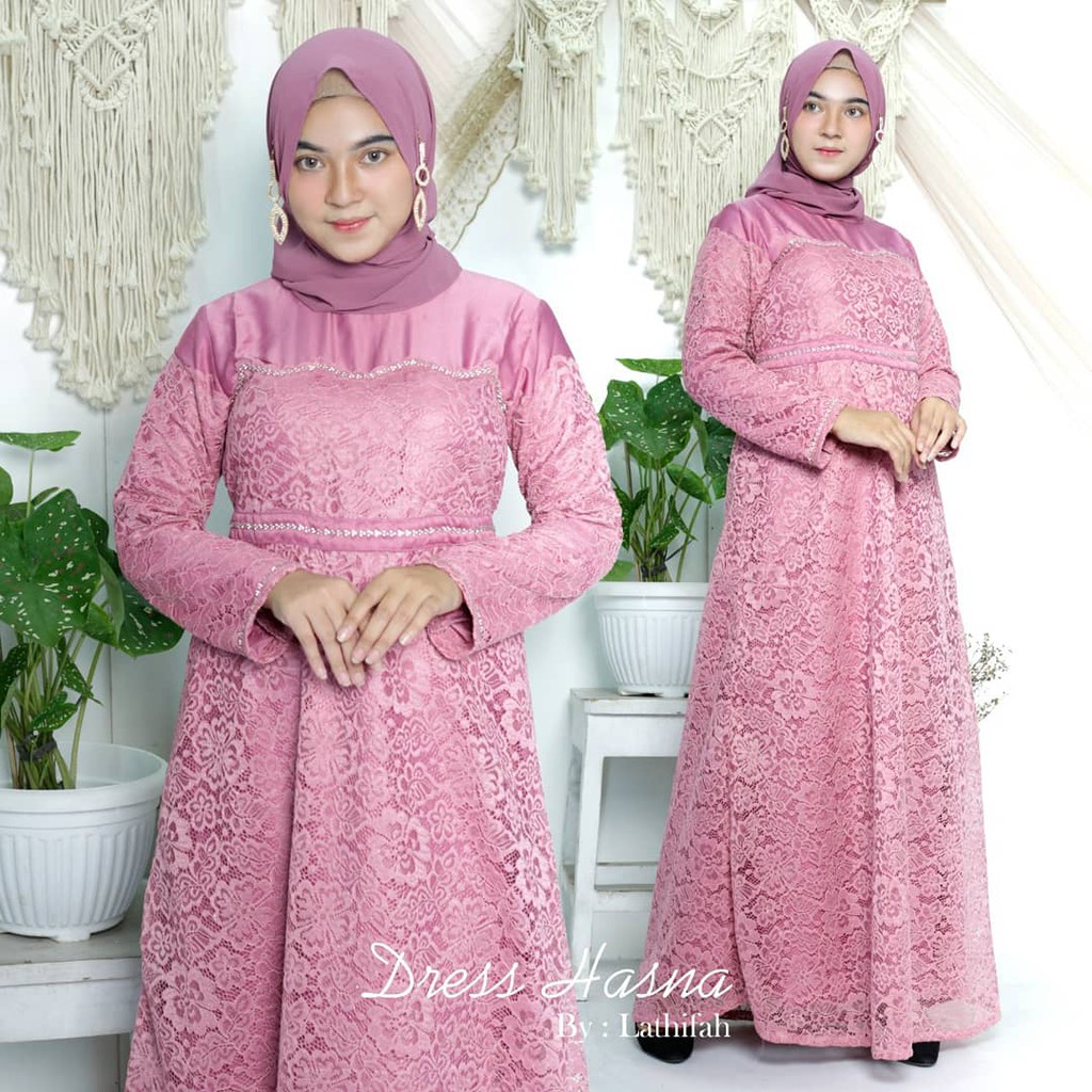 Gamis Brukat Dress  Modern Gamis Pesta Gamis kondangan Dres Brukat Modern Drees Brokat Terbaru