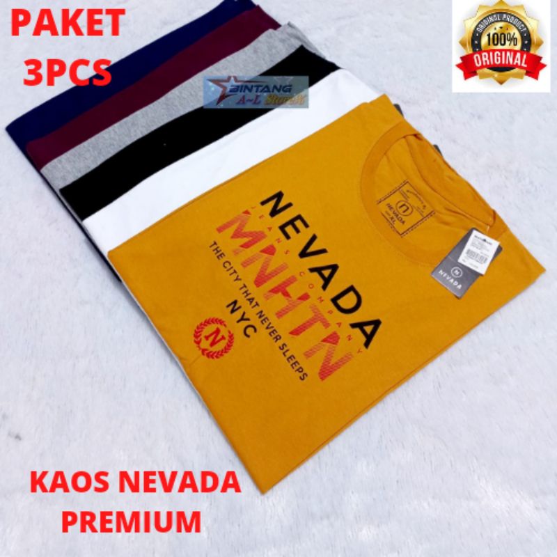 ( COD ) 3pcs kaos Nevada branded matahari original Motif RANDOM acak / kaos premium terlaris / kaos pria wanita dewasa / Kaos pria distro/ baju kaos pria distro