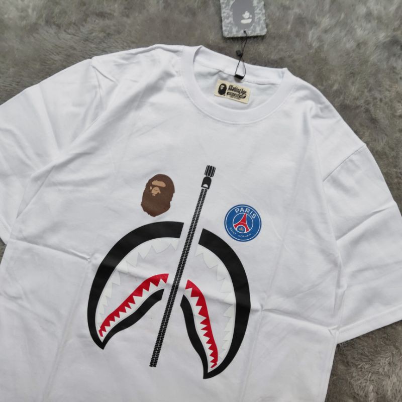 Kaos Tshirt Bape X Psg Fulltag &amp; Lebel