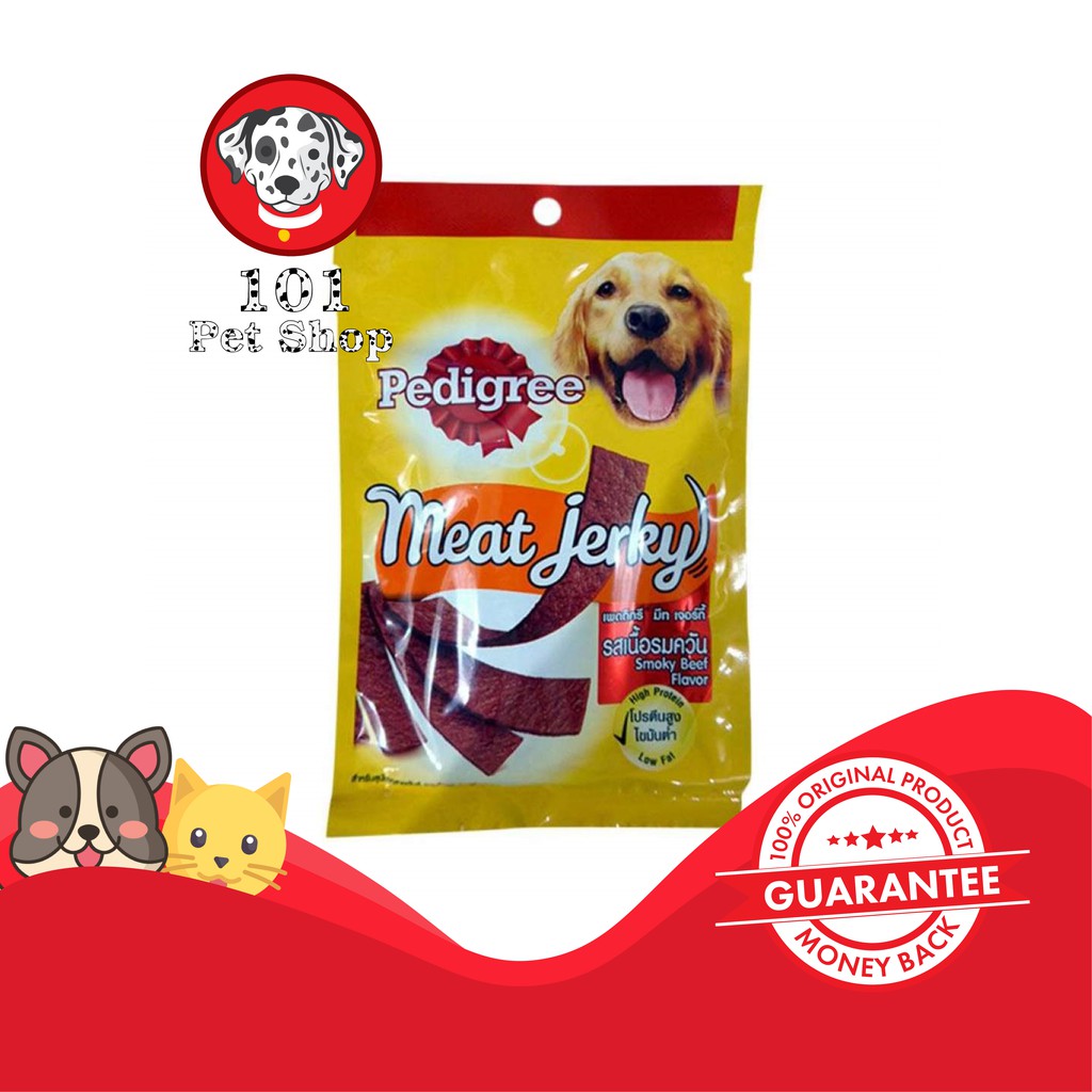 MAKANAN ANJING PEDIGREE MEAT JERKY SMOKEY BEEF PIPIH 80GR