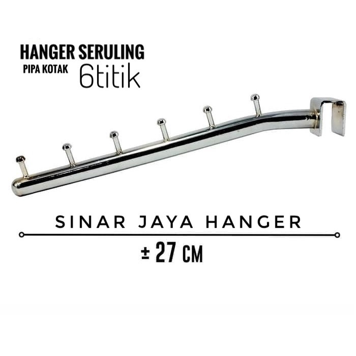 Hanger Suling Pipa Kotak 6 Titik Gantungan Baju Display Toko