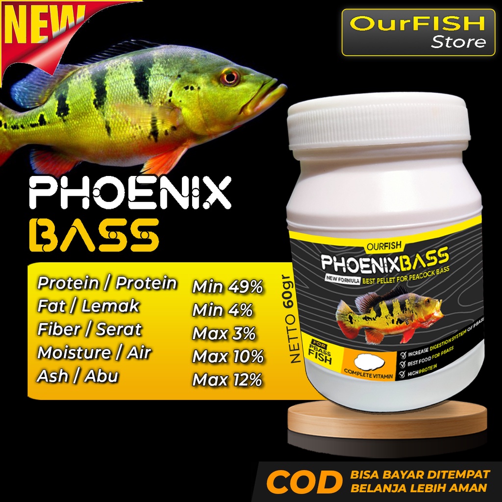 Pakan Ikan Pbass Peacock Bass PHOENIX BASS Pelet Makanan Pbass Mono Orinoco Temensis Azul Kelberi Xingu Pinima