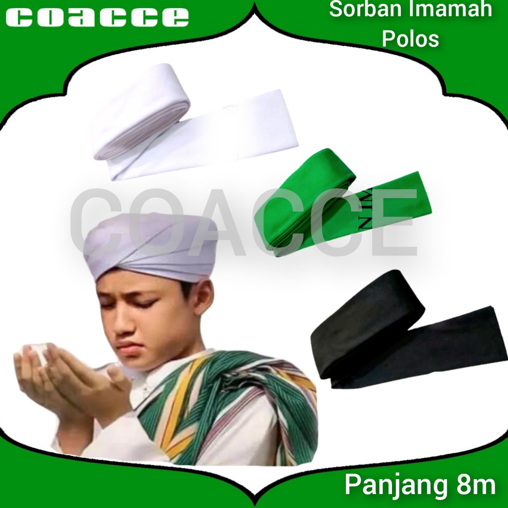 IMAMAH PUTIH POLOS PANJANG 8 METER I SORBAN POLOS