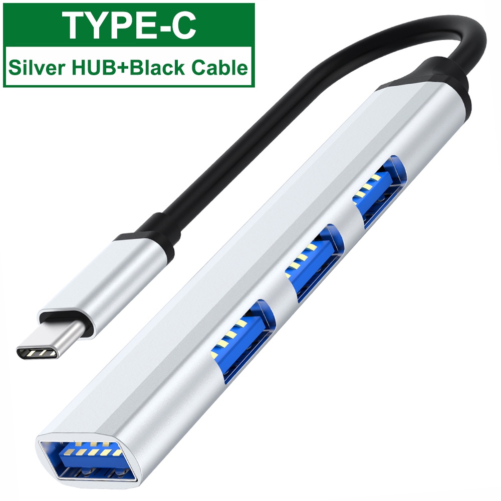 Hub Splitter 4 Port Usb 3.0 Tipe C 3.1 Untuk Macbook Air Mi Pro Xiaomi Laptop Pc Komputer