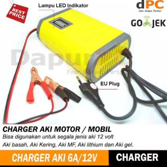 Cas aki motor cas aki mobil charger batrai motor ready banyak