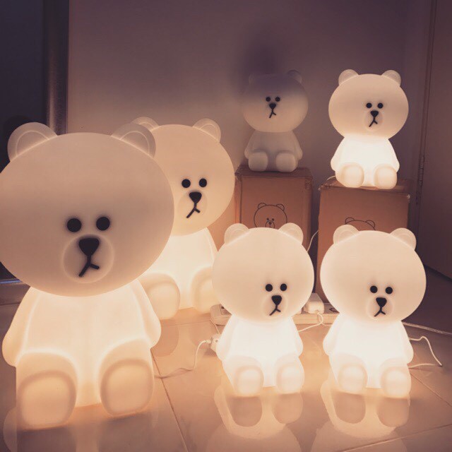 Brown Lamp Line Friends Merchandise Friend White Yellow Night Lamp 30cm