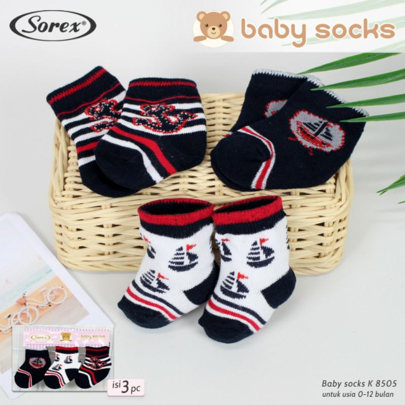 KAOS KAKI ANAK BAYI SOREX K8505 ISI 3PCS