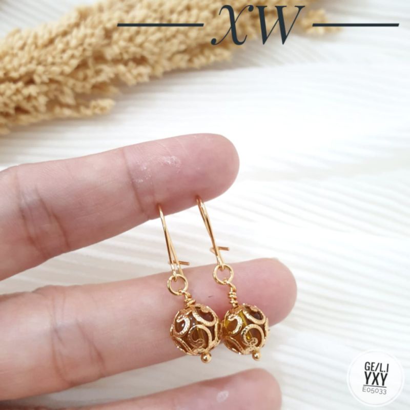 Anting Yaxiya Bola Ukir E05033