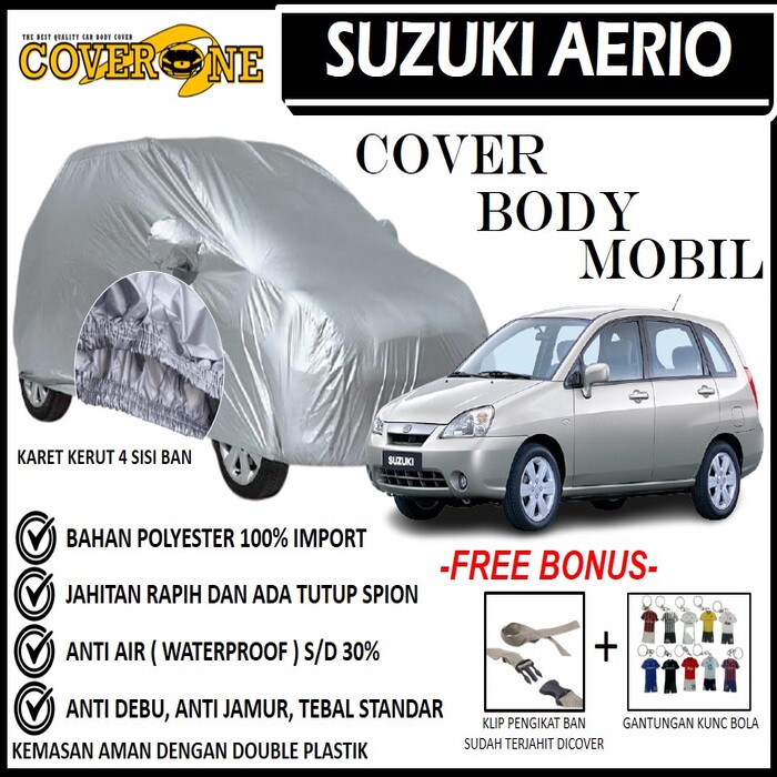 Selimut Sarung Body Cover Mobil Aerio / Mantel Penutup Mobil Aerio / Cover Mobil Outdoor Indoor / Selimut Mobil / Sarung Mobil / Cover Mobil Waterproof Anti Air Free Pengikat Ban