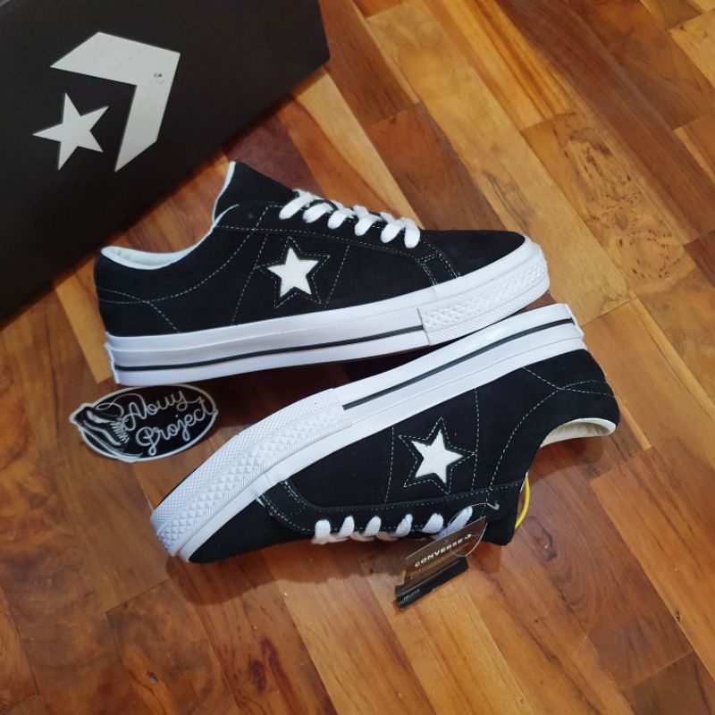 Converse One Star Suede Ox Black White