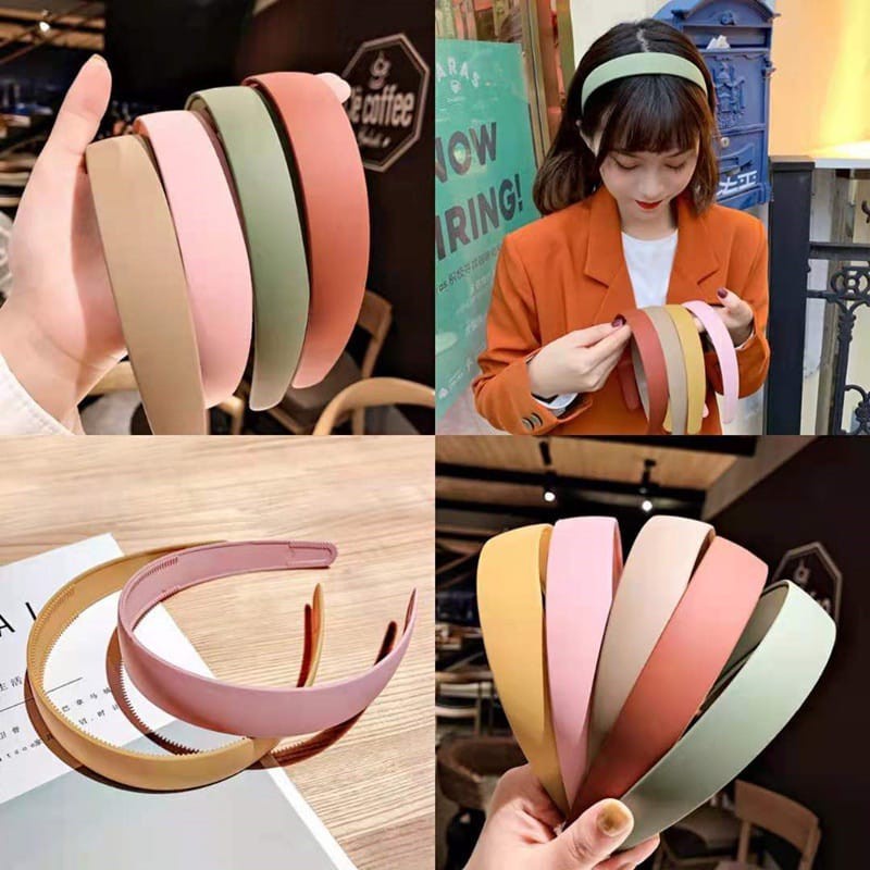 Bando Korea Polos Bandana Dewasa Anak Cantik/Bando Lembut/Bando Viral