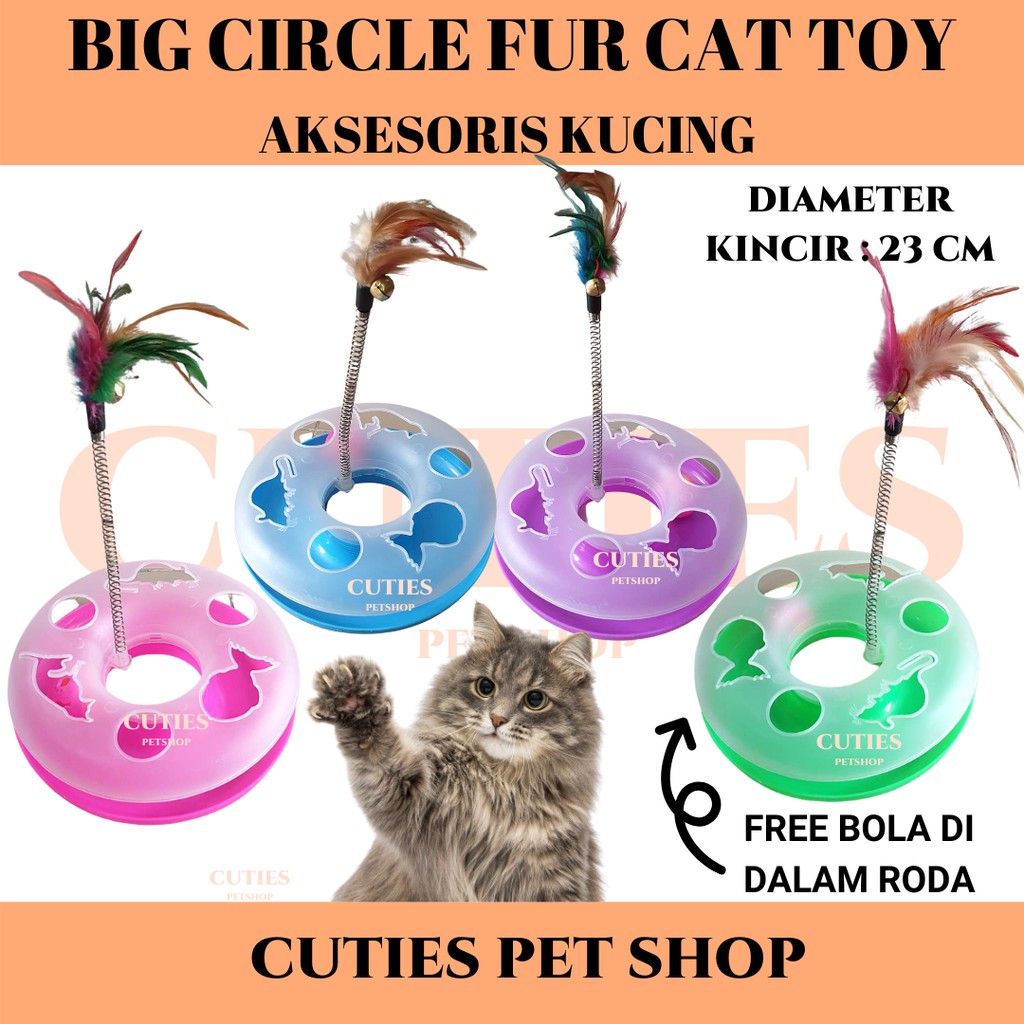 BIG CIRCLE FUR CAT TOY / KINCIR MAINAN KUCING / GAMES / BOLA HEWAN