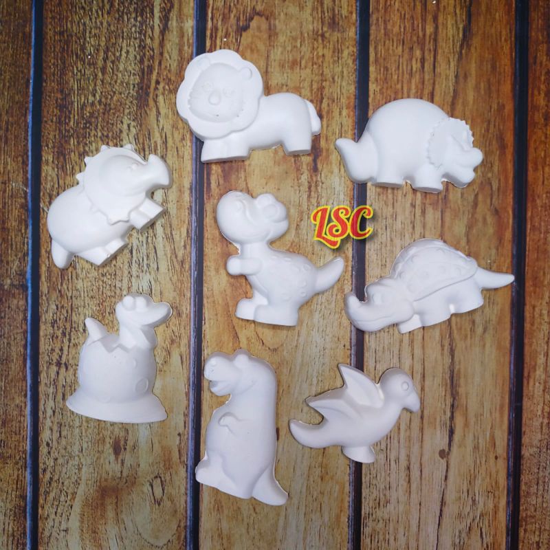 Mainan edukasi DIY painting gypsum / mewarnai/melukis cetakan gypsum tema binatang 8 pcs SH 165