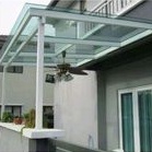 atap kaca tempered teras rumah garasi