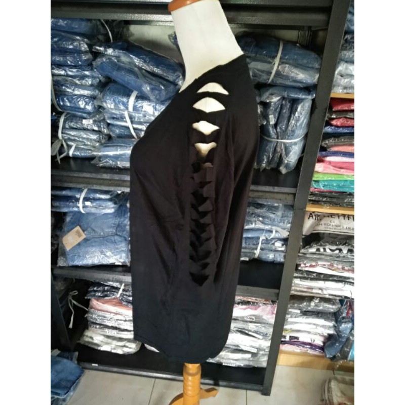 (LD 135, LD 108cm) XXL 4XL BIG Selina Hitam ATASAN BIGSIZE PAKAIAN WANITA BIGSIZE
