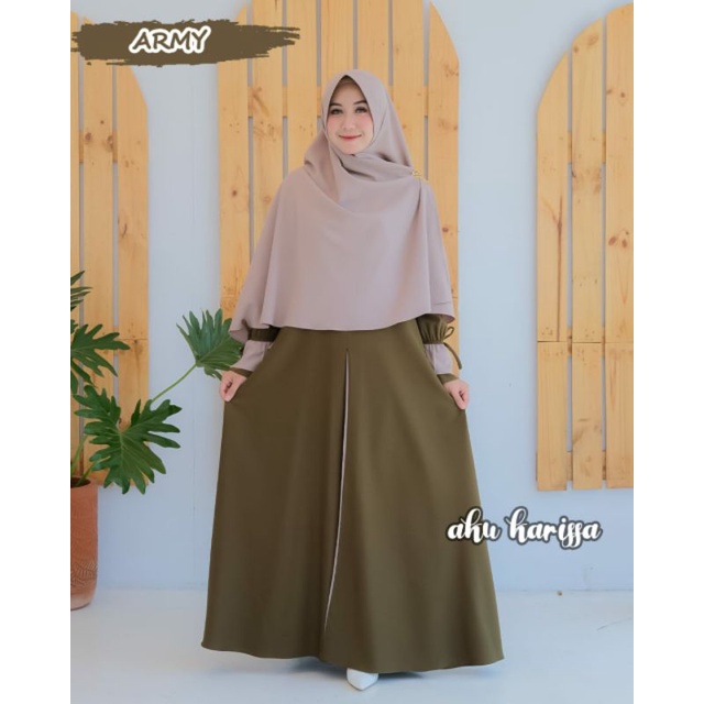 AZNI SET SYAR'I 100% ORIGINAL BY AKU KARISSA || GAMIS ITY CREPE PREMIUM || GAMIS SET HIJAB AZNI BY A