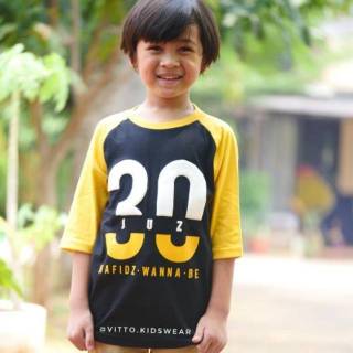  Kaos  Anak  Raglan Vitto  Black 30 Muslim Series Shopee 