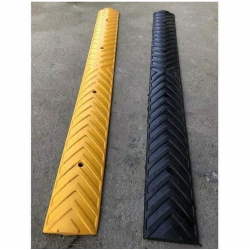 Rubber Speed Bump Kuning Hitam Kecil - Polisi Tidur Karet Kecil